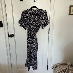 Polka dot wrap dress